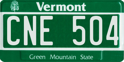 VT license plate CNE504