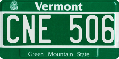 VT license plate CNE506
