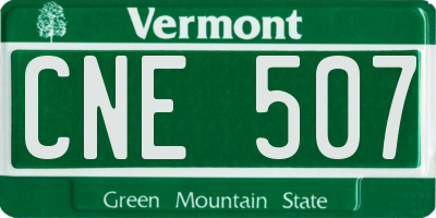 VT license plate CNE507