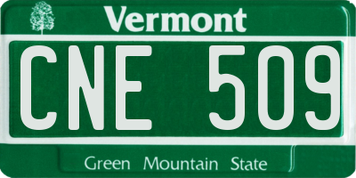 VT license plate CNE509