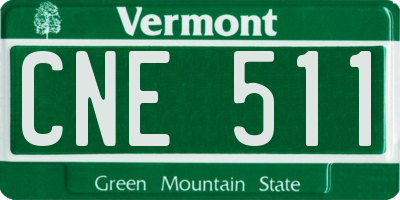 VT license plate CNE511