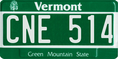 VT license plate CNE514
