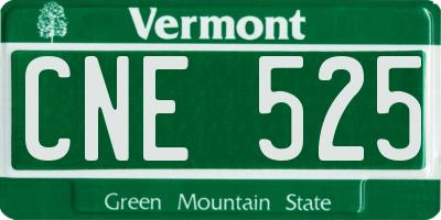 VT license plate CNE525
