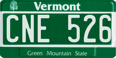 VT license plate CNE526