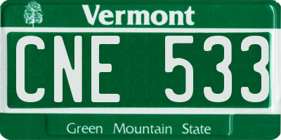 VT license plate CNE533