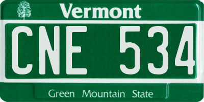 VT license plate CNE534