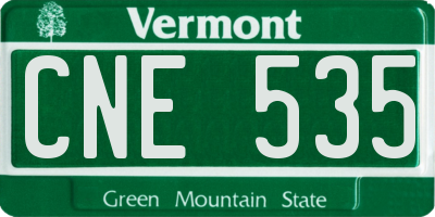 VT license plate CNE535