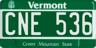 VT license plate CNE536
