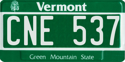 VT license plate CNE537