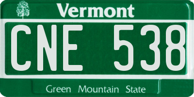 VT license plate CNE538