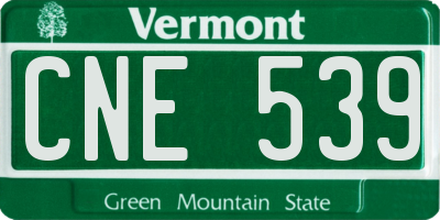 VT license plate CNE539
