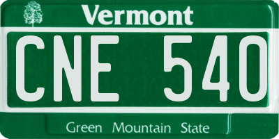 VT license plate CNE540