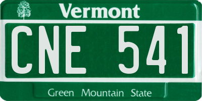 VT license plate CNE541