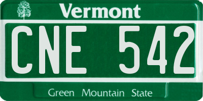 VT license plate CNE542