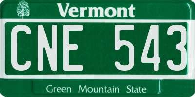 VT license plate CNE543