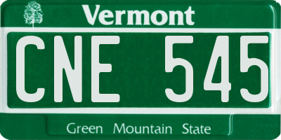 VT license plate CNE545