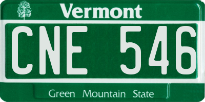 VT license plate CNE546