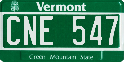 VT license plate CNE547