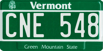 VT license plate CNE548
