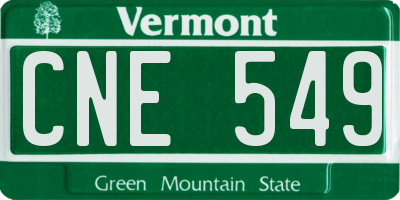 VT license plate CNE549