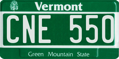 VT license plate CNE550