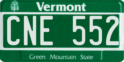 VT license plate CNE552