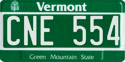 VT license plate CNE554