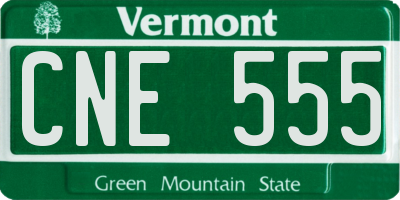 VT license plate CNE555