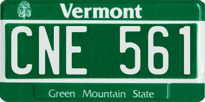 VT license plate CNE561