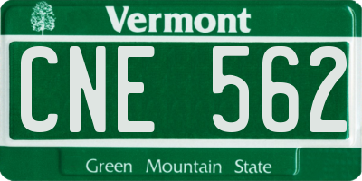 VT license plate CNE562