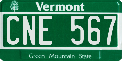 VT license plate CNE567