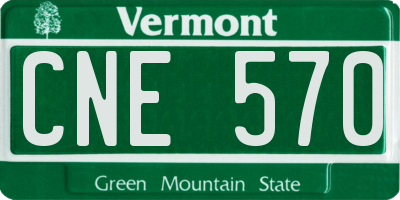 VT license plate CNE570
