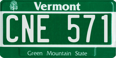 VT license plate CNE571