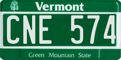 VT license plate CNE574