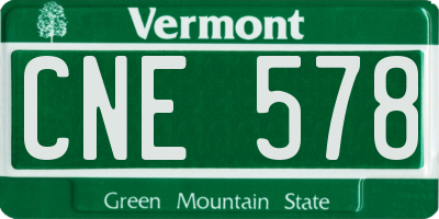 VT license plate CNE578