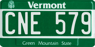 VT license plate CNE579