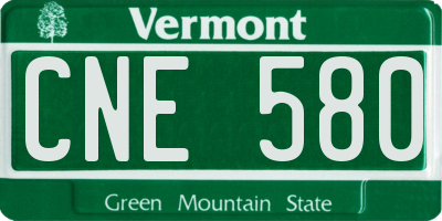 VT license plate CNE580