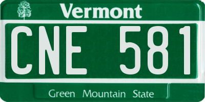 VT license plate CNE581