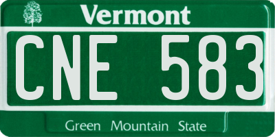 VT license plate CNE583