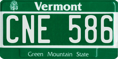 VT license plate CNE586