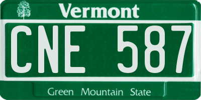VT license plate CNE587