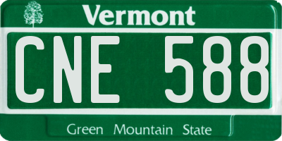 VT license plate CNE588