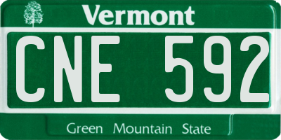 VT license plate CNE592
