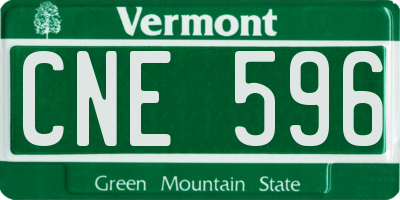 VT license plate CNE596