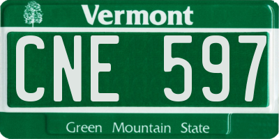 VT license plate CNE597