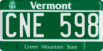 VT license plate CNE598