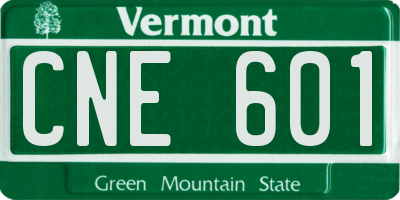VT license plate CNE601