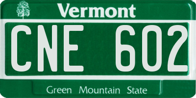VT license plate CNE602
