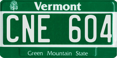 VT license plate CNE604