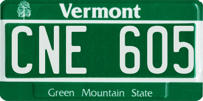 VT license plate CNE605